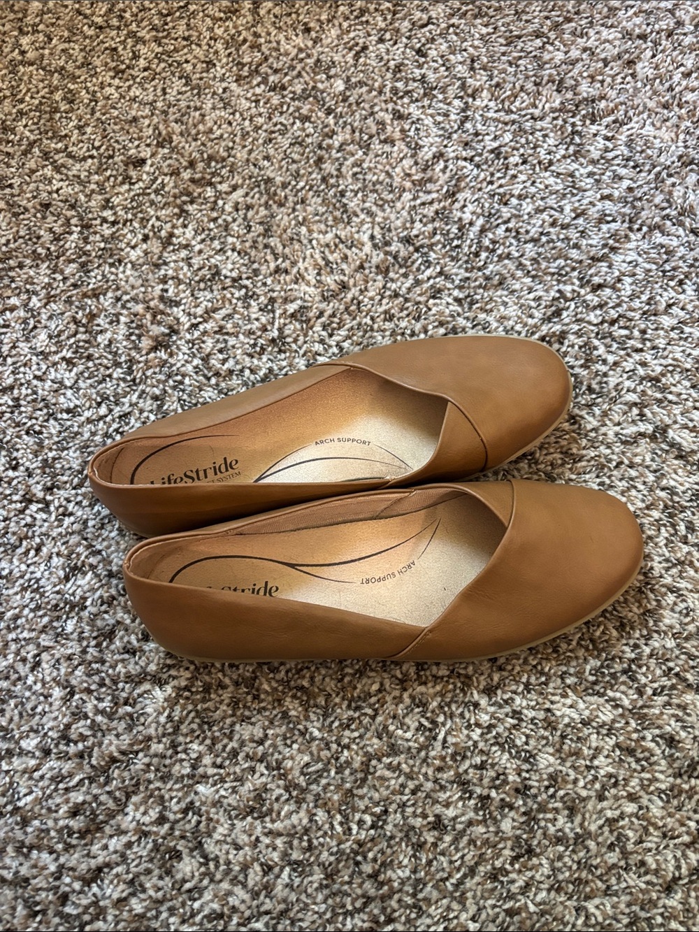 Life Stride Cognac Slip-On Flats